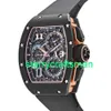 RM relógios de luxo Relógios mecânicos Mills RM72-01 Estilo de vida em House Clockwatch Black Ceramic 2024 Men's STH9