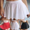 Skirts Womens sexy pleated transparent A-Line High Rise Come Skirt underwear Shr Skirts casual simple fashion womens mini Skirt Y240508