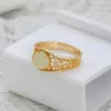 Clusterringen Mobuy Gemstone Natural Jade Ring For Women Nephrite Vintage Hollow Out Design Bijou 925 Sterling Silver Gold Poled Sieraden