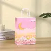Envoltura de regalo 12pcs fiesta de papel kraft con mango pintura al óleo 3D impresión para el baby baby shower de baby shower