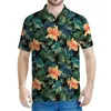 Мужская полоса Polos Hawaiian Tropical Flower 3D-печать рубашка поло для мужчин Summer Street с короткими рукавами