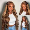 30 36 pouces onde corporelle 13x4 Highlight Hd Lace Lace Frontal Wigs 13X6 427 Colore Wigs Lace Front Human Heu Hair Wigs Transparent 240508