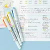 5-stcs Japan Zebra Highlighter Pen Kleur WKT7 Dubbelhoofdige pastelkleurige markers Fluorescent Kawaii Art Supplies Stationery 240423