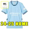 24 25 Haaland Soccer Jerseys Grealish Mans Cities Mahrez Player Version de Bruyne Foden 2024 2025 Fotbollstoppar Skjorta Uniform Kovacic Home Away Men Kids Kits Kit