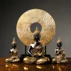 Sculptures Golden Buddha Statue Resin Figurine Hand MadeThai Buda Buddha Statue Crafts Decorative Ornament Home Decor