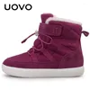 Boots 2024 Uovo Arrivée Kids Snow Winter Fashion Enfants Chaussures filles chaudes avec une doublure en peluche # 30-37