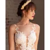 Anat Neck Sheer Appliques Naama Lace Dresses Mermaid Style Wedding Dress Charming Backless Bridal Gowns