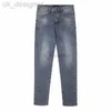 Mens Jeans Designer Stacked Long Pants Ripped High Street Brand Denim Straight Fashion Streetwear