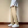 Pantaloni da uomo semplicità casuale di grandi dimensioni solide khaki cotone cotone pantaloni larghi per teenage classico dritto