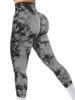 Leggings de leggings pour femmes tie-dye pêne sans couture pantalon de taille haute