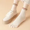 Mulheres meias 6 pares de dedão fofa de cinco dedos esportes de algodão esportivo de ioga pilates de baixo corte com dedos separados