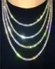 Dîner à chandelle Diamond Tennis Choker Mens Tennis Gold Silver Iced Out Colliers Fashion Hip Hop Bijoux 10 Pieceslot B6173642