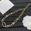 Pendants c-letter oro cimincenti di design collane di marchio collana di cristallo da donna con catene in acciaio in acciaio di titanio.