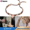 Rainso Fashion Copper Bracelet For Women With Magnetic Viking Healthy Bangles Sleep Aid Chain Link 4in1 Energy Jewelry 240423