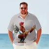 Camicie casual da uomo estate hawaiaian camicia da uomo vintage combattimento gallo stampato corto camicia sovradimensionata y2k top a strtwear più vestiti di dimensioni y240506