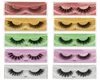 SHIDESHANGPIN COLORFUR FAUX CELS LASSE 3D IMIATION CHINK LASHES 1 Paire de faux cils naturels avec boîte de base de couleur épaisse 5 WH6270062