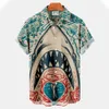 Camicie casual maschile New Men Maglietta per camicetta hawaiana 3D Abbigliamento ad armi da stampa animale da uomo camicie da uomo corta slve sltwear camicia top top top240507