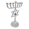 Candle Holders 7 Branch Metal Menorah Vintage Star Jewish Holder Stand Temple Ornament Dropship