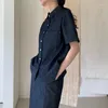 Arbeitskleider Neploe Elegant Lteschhalte Doppeltaschen Denim Coat Frauen hohe Taillenkörper geteilte Röcke 2024 Sommer zweiteilige Sets