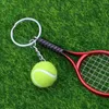 Keychains Mini Tennis Racket Keychain Key Ring Cute Sport Charm Ball Chain Car Bag Hanger Keyring Gift Random Color