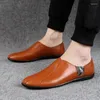 Gelegenheitsschuhe Herrengeschäft Moccasins Sommer Echtes Leder England Style One Pedal Loafer