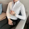 Herren lässige Hemden Mann Hemd Langarm schwarzes Geschäft für Männer einfache koreanische Stil Tops Slim Fit Asien mit Ärmeln Knopf up eleganter Kragen