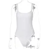 Jumpsuits de mujeres Rompers Correa sólida Body Body Casual Basquel Bodysuit White Summer Mujeres Tops Sleless Bodysuits Jumpsuit Slim D240507