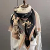 Sjaals visrover vrouw winter sjaal mode vrouwelijke sjaals kasjmere handfeeling wraps bloem weven hijab