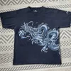 Streetwear T Shirt Y2K Hip Hop Retro Dragon Graphic Print Oversized Tshirt Mens Round Neck Cotton Short Sleeve Tops 240418