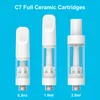 On Sale C7 0.5ml 1ml 2ml Glass Tank Oil Atomizer 510 Thread Cartridge Ceramic Coil Screw On Tip Smoking Carts Atomizer for D8 Thick Oil fit Preheat Battery