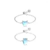 Clusterringe S925 Silber Ring Wasser Tröpfchen Mondlicht Steinstil süßer Liebe Einfacher Mode vielseitiger Schmuck für Frauen