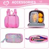 Backpacks Girls Backpack School Sac à dos Childrens Childrens Transparent Sac à dos Élève primaire Sac de voyage pleine grandeur avec boîte à lunch wx