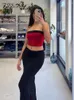 Рабочие платья FSDA 2024 Summer Women Women Tipe Party Y2K пляжный топ без бретелек и юбка Midi Bodycon Set Two Piece Sexy Club