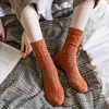 Women Socks Vintage Crew Wool Cashmere Thermal Harajuku Retro Women's Japanese Fashion Korean Autumn Winter 2024