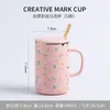 Mokken Koreaanse stijl roze goud netrode keramische cup schattige kleine verse creatieve mok om de gast een fles voor bruiloft cadeau te geven