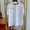ファッションカップルBallencgass T Shirts High 2024 Neckline Printed Castary Roose Short Sleeve Paris Men's and Women's Tee Ugtq