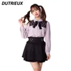 Skirts Japanese Style Women's Skirt Mine Lolita Ruffles Lacework Elastic Waist Mini Culottes Sweet Cute Short Black