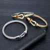 Chain Fashionable horseshoe buckle bracelet mens stainless steel cable bracelet handcrafted creative mens brand jewelry J240508