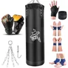 100 незаполненных тяжелых бок для переноски Профессиональный мешок с песком с подвесным аксессуарами для MMA Muay Taai Kickboxing Taekwondo 240428
