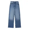 Kvinnors jeans 2024 Spring Women's Boyfriend Style High midja Casual Super Soft Wide Leg Pants