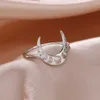 Обручальные кольца Skyrim Women Moon Fase Ring Кольцо из нержавеющей стали полумесяца луна ведьма амулет колец