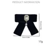 Bow Ties Women's Vintage Velvet Tie Brosch Korean College Style Uniform tröja Skjorta Tillbehör Rhinestone Collar Blommor Pin Clips