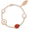 Designer Jewelry Bracelet Version Plum Blossom Necklace Female White Plated With Rose Gold Seven Star Ladybug Necklace Bracelet Ring Color Protection Trendy