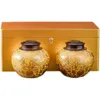 Flaschen Wickeln Handwerk Keramik Aufbewahrung Glas Legierung Tee gelb mit Lebensmitteln versiegelte Blumenkaffee exquisit