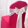 1pc Satin chaise Bow Sashes Wedding Indoor Ribbon Outdoor Butterfly Fies for Party Event El Banquet Decorations Soft 240430