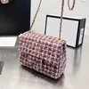 Klassiek Matelasse Flap -merk Golden Ball Seriële tassen France Bag Hoge portemonnee gewatteerde mini -keten Crossbody Tweed schoudernummer Kwaliteit L geboren