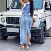 Beach Outlet For Women 2024 Summer Dress Ladies Cover Up Sexy Lapel Denim Print Suit Solid Polyester Pareo The Swimsuit