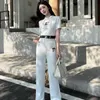 Women's Two Piece Pants designer Designer Brand the Correct Letter of Original Label spring/summer New Ribbon Hooded Short Sleeved Top+wide Legged Set 3251 YITT AD0L