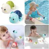 Bath Toys Bath Toys Cute Swimming Turtle Floating Wind Up Toys New Born Toddlers Bathtub Water Preschool Pool Toys For Baby Gifts D240507