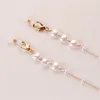 Party Decoration 1pcs Gold Sliver Heart-Shaped Pearl Mask Chain Simple Crystal Fashionable For Eyeglasses Halsband